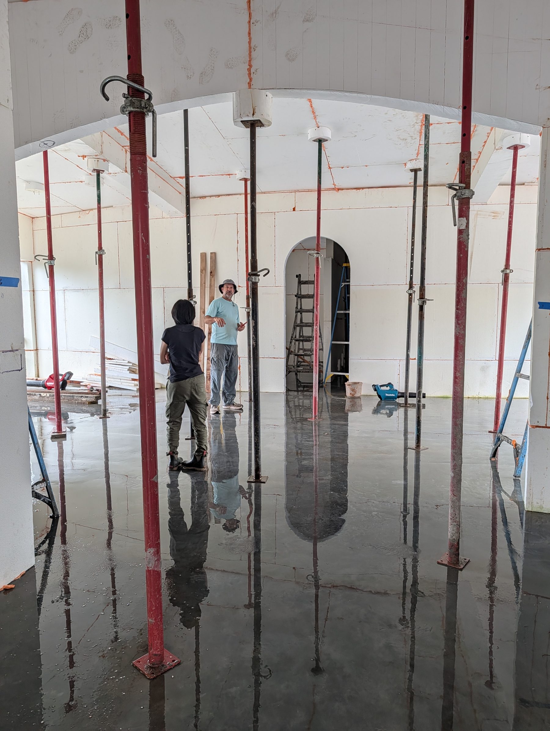 Interior of the SABS structure with panels propped in place