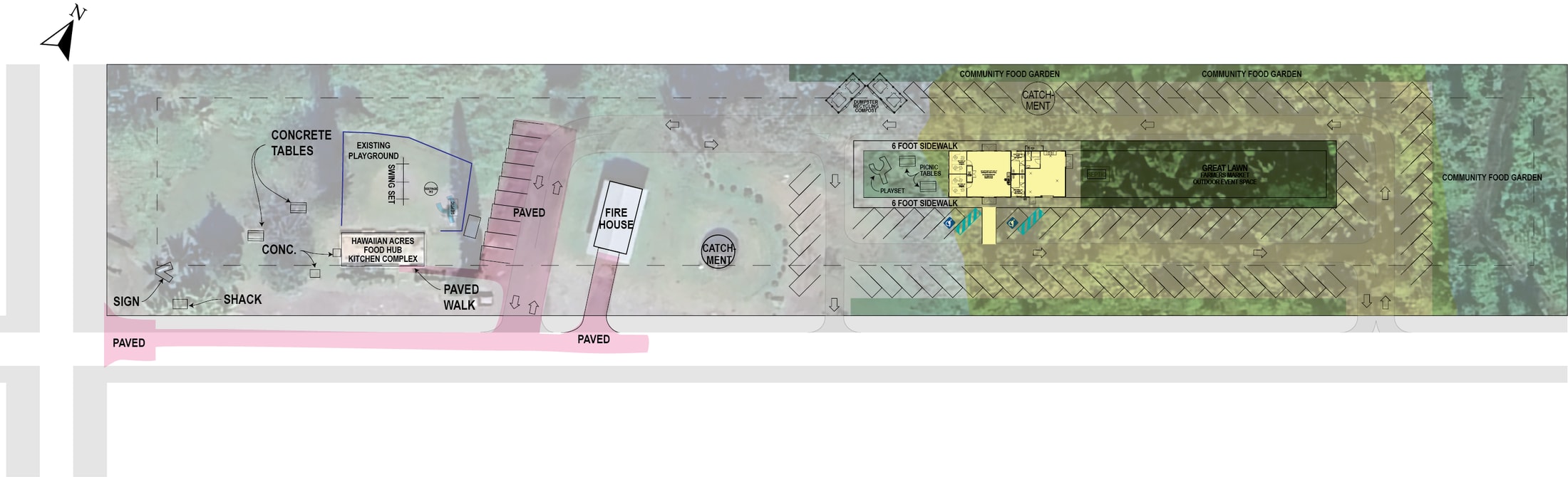 Approved site plan for the community center and farmers' market