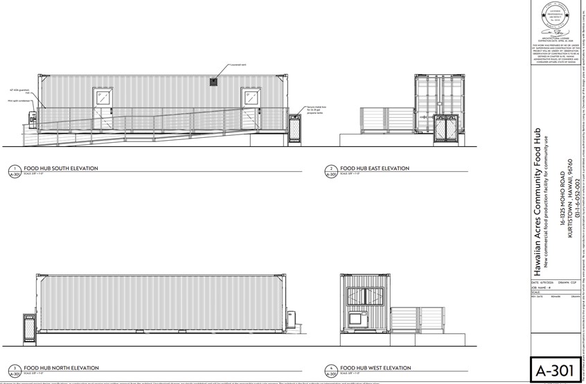Food Hub elevation drawing, July 2026